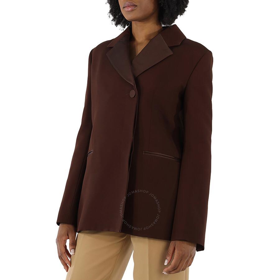 Ladies Brown Johnson Single Breasted Blazer Product Image