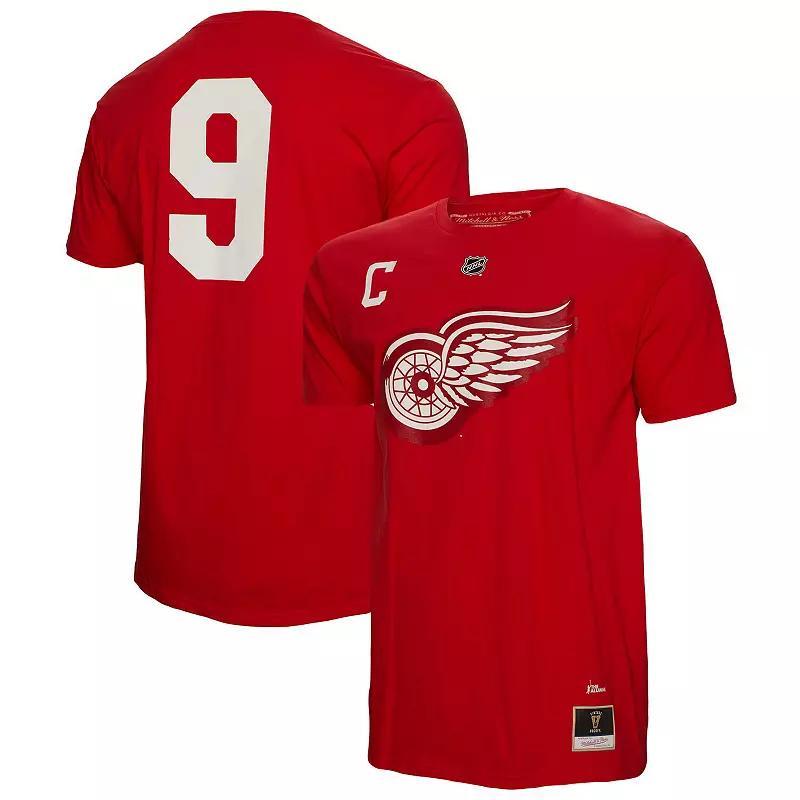 Mens Mitchell & Ness Gordie Howe Detroit Wings Captain Patch Name & Number T-Shirt Product Image