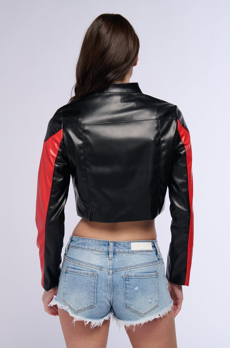 ROCKET RUNNER COLOR BLOCK PU MOTO JACKET Product Image