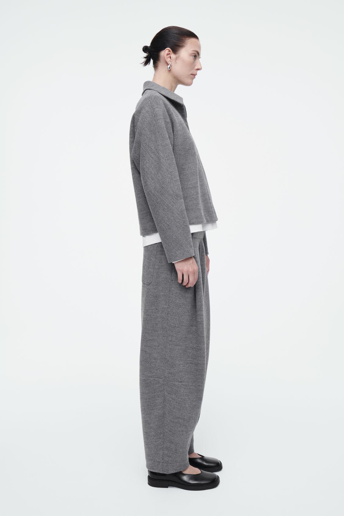 BOILED-WOOL BARREL-LEG TROUSERS product image