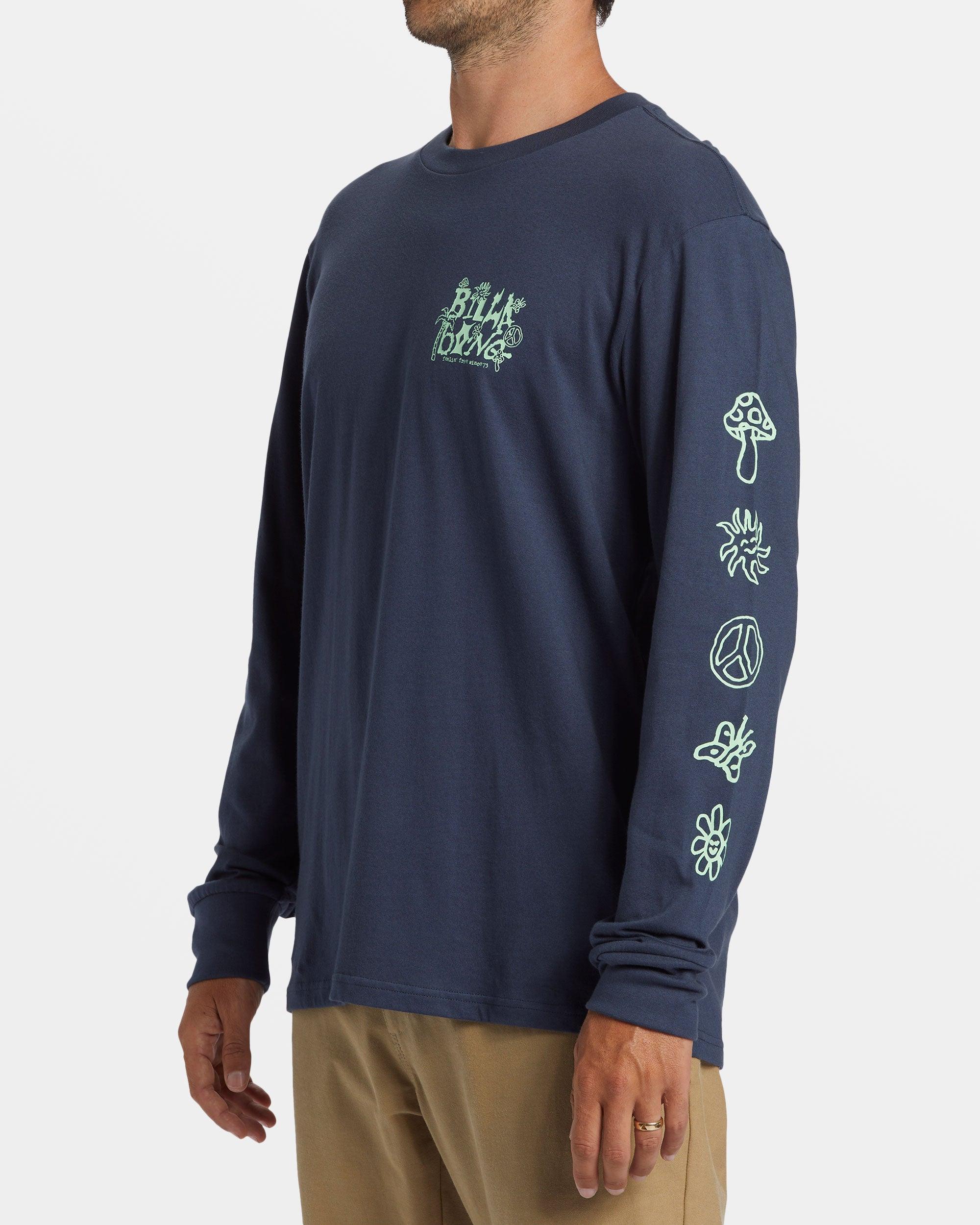 Shady Long Sleeve T-shirt - Dusty Navy Male Product Image