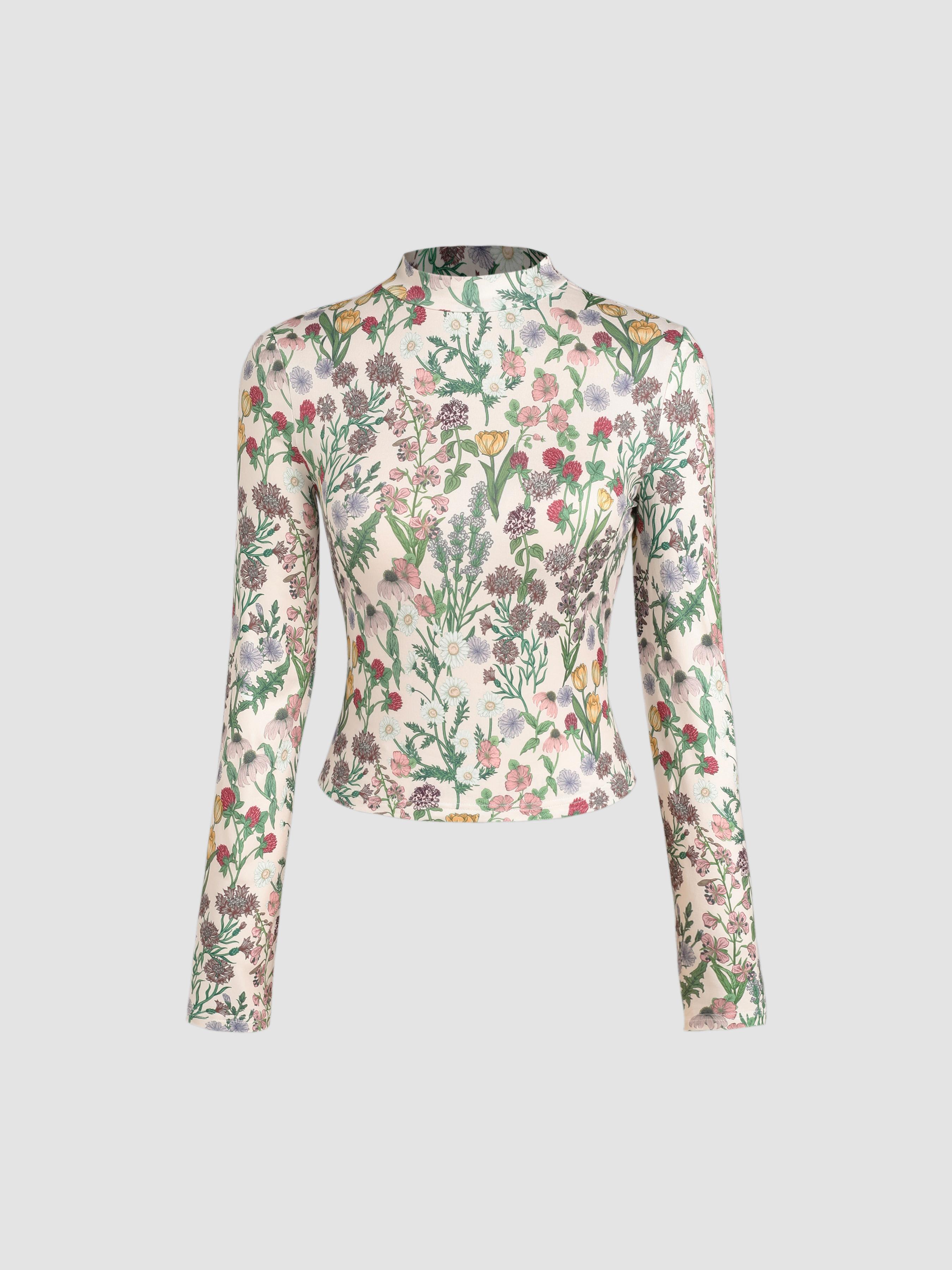 Floral Knitted Long Sleeve Top Product Image