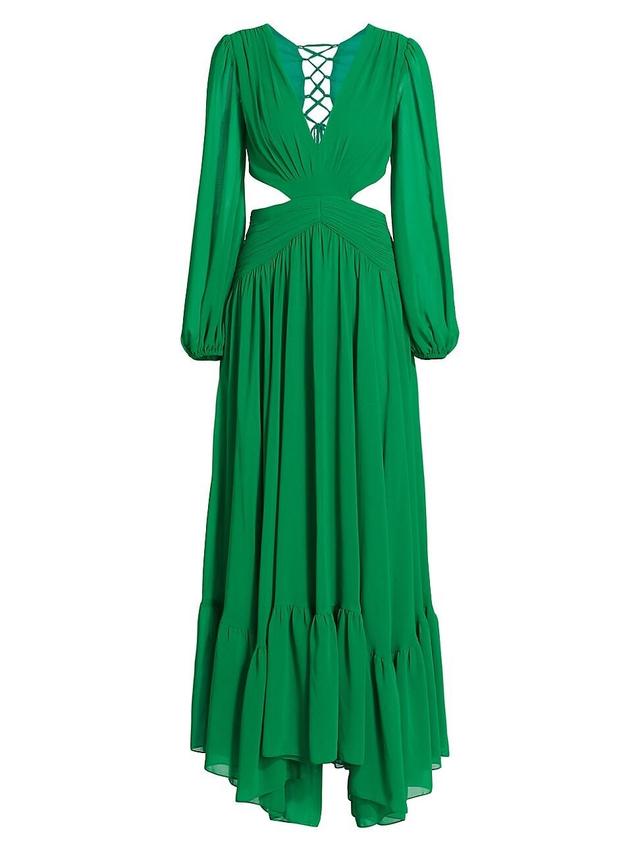 Womens Long-Sleeve Cut-Out Gown Product Image