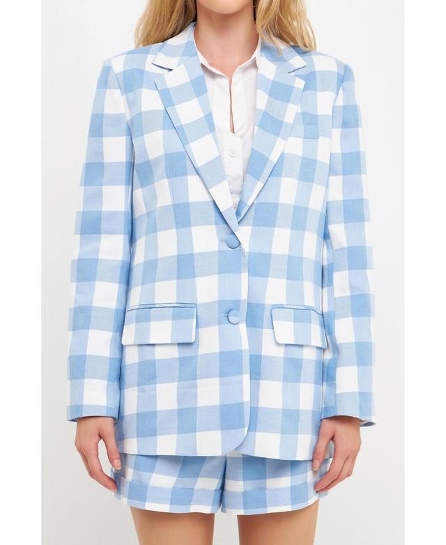 English Factory Gingham Check Blazer Product Image