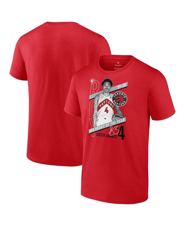 Mens Fanatics Scottie Barnes Red Toronto Raptors 2022 Nba Rookie of the Year T-shirt Product Image