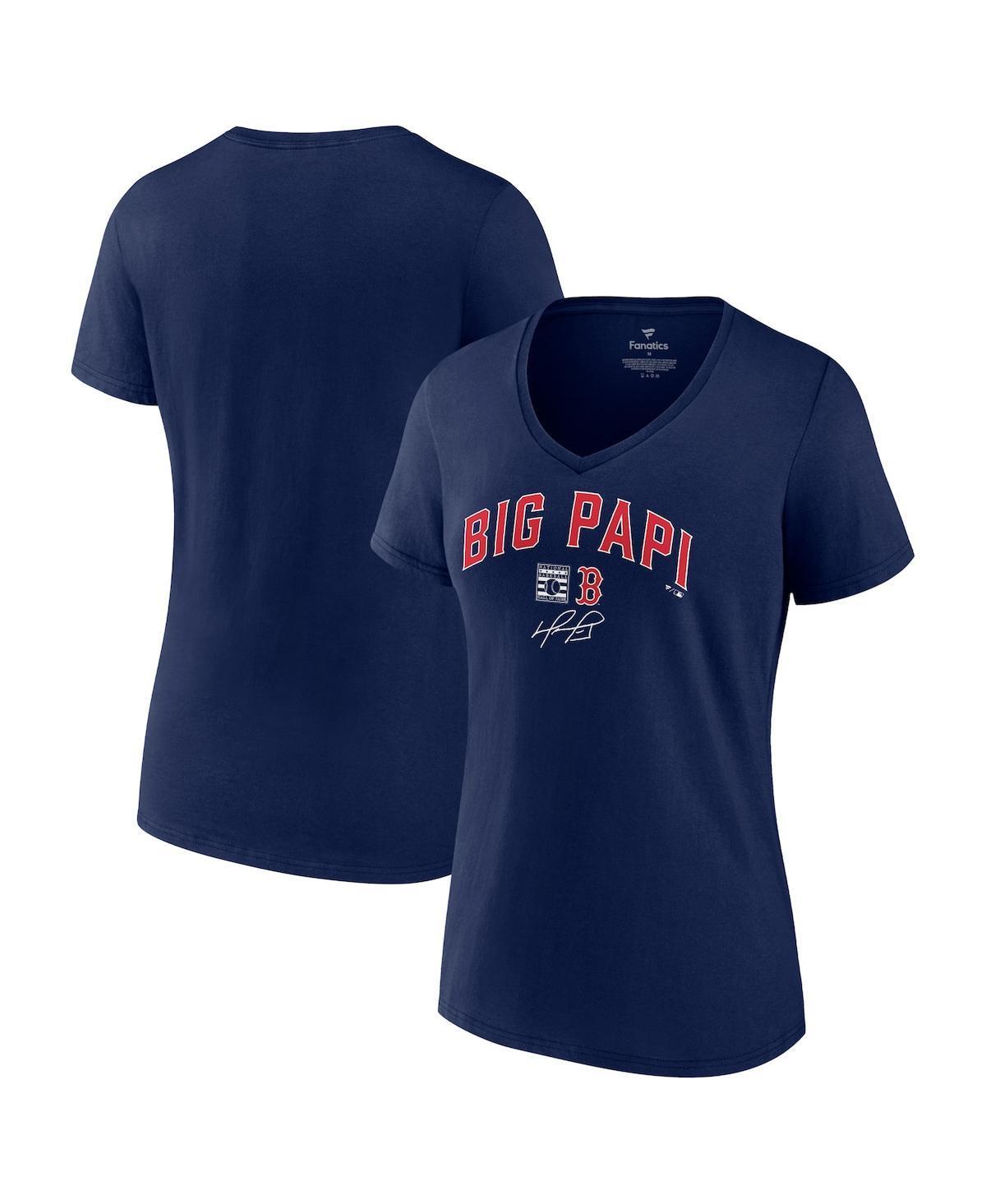 Womens Fanatics David Ortiz Navy Boston Red Sox Big Papi Graphic V-Neck T-shirt Product Image