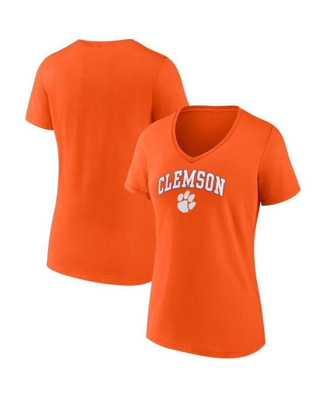 Womens Fanatics Orange Clemson Tigers Evergreen Campus V-Neck T-shirt Product Image