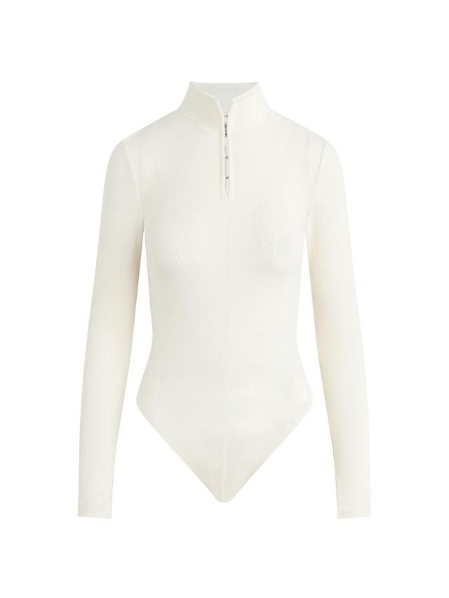 Womens Cotton-Blend Long-Sleeve Bodysuit Product Image