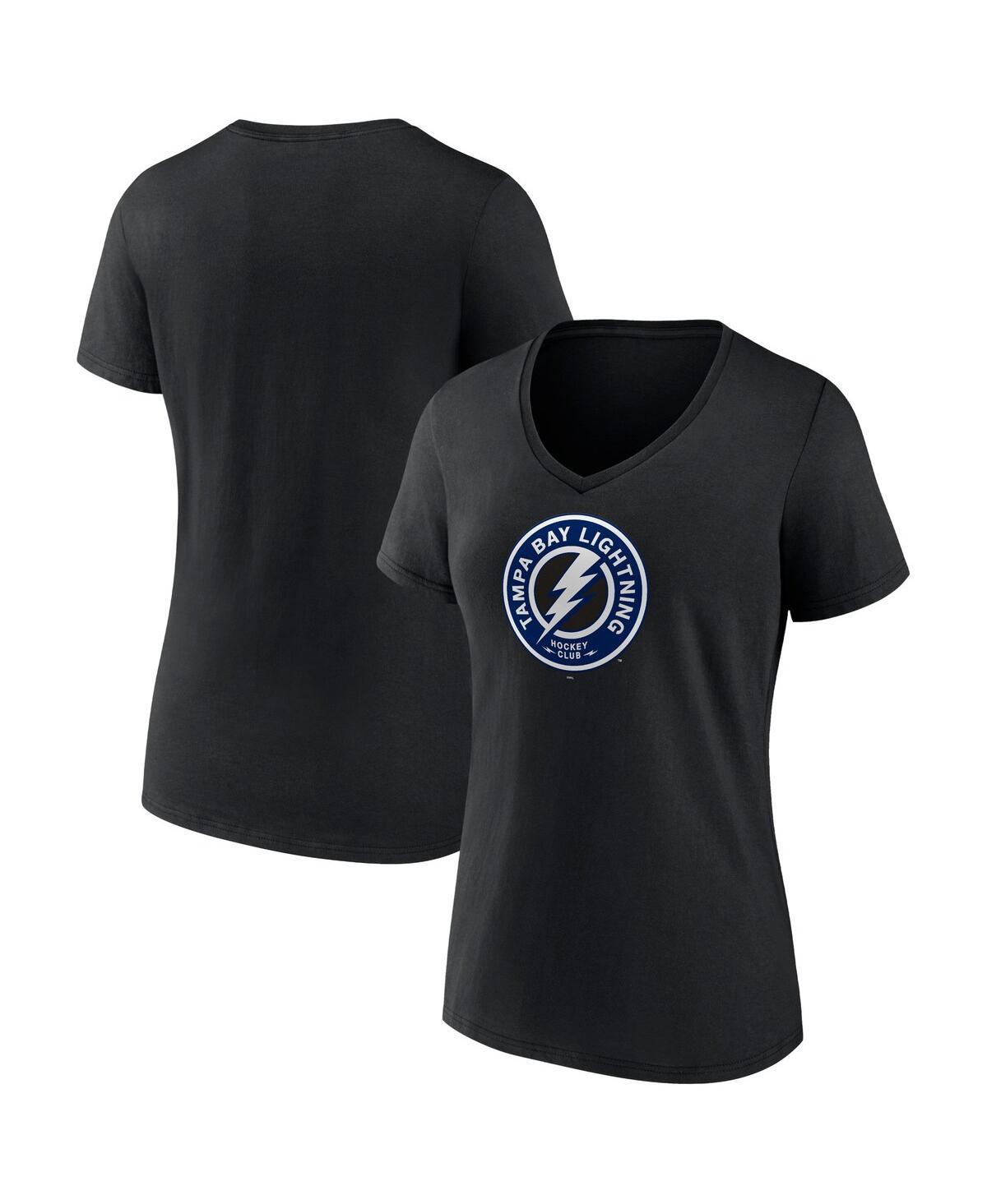 Womens Fanatics Black Tampa Bay Lightning Alternate Logo V-Neck T-shirt Product Image