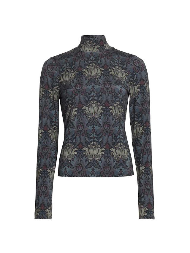 Womens Golda Printed Stretch Jersey Turtleneck Top Product Image