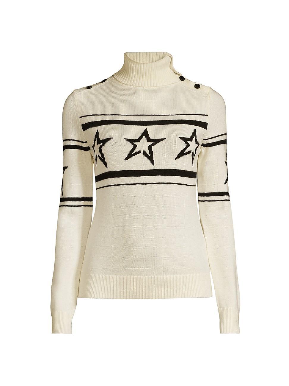 Womens Intarsia Knit Turtleneck Sweater product image