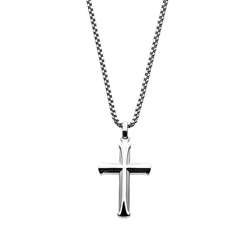 Mens Stainless Steel Apostle Cross Pendant Necklace Multicolor Product Image