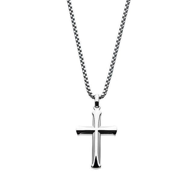 Mens Stainless Steel Apostle Cross Pendant Necklace Multicolor Product Image