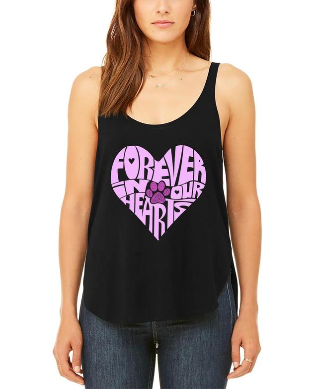 La Pop Art Womens Premium Word Art Forever In Our Hearts Flowy Tank Top Product Image