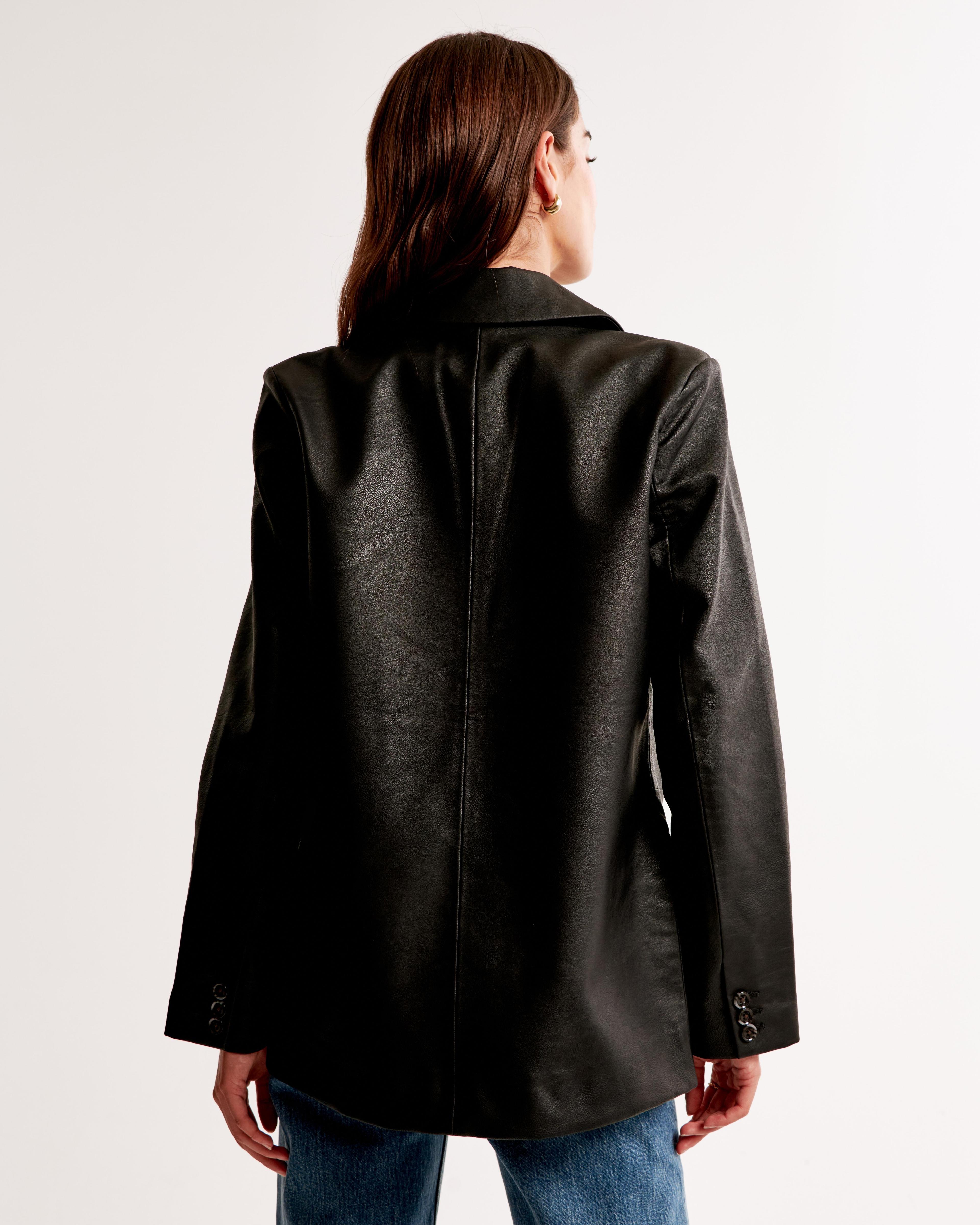 Vegan Leather Blazer Product Image