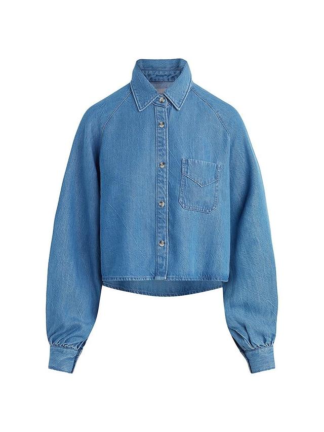 Womens Chambray Cropped Shirt Product Image