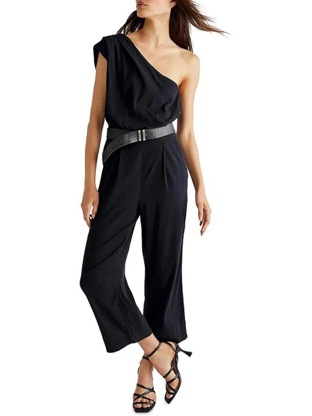 Womens One Shoulder Slouchy Jumpsuit In Black Product Image