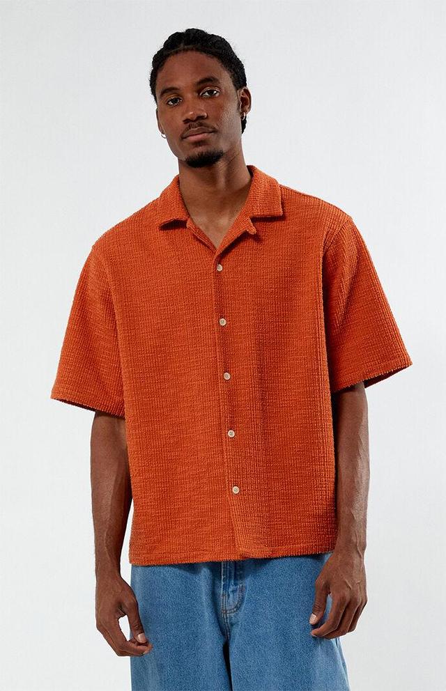 Men's Textured Oversized Camp Shirt Product Image