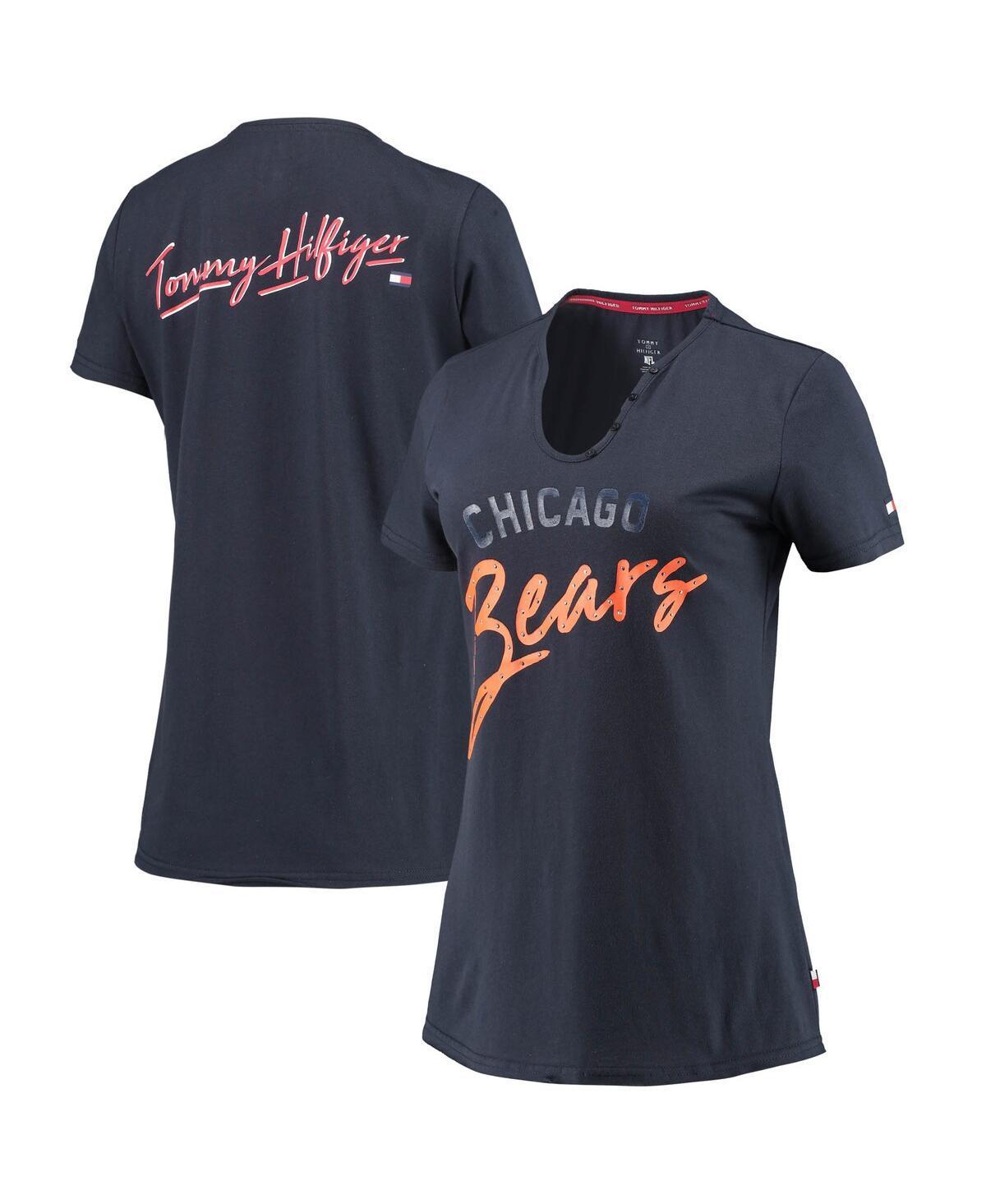 Womens Tommy Hilfiger Navy Chicago Bears Riley V-Neck T-shirt Product Image