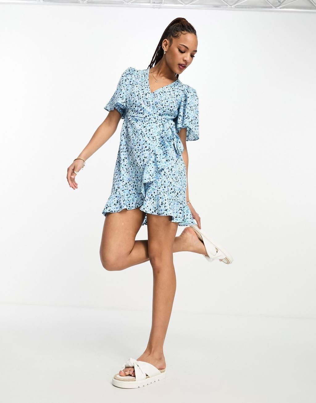 Vero Moda wrap front mini dress Product Image