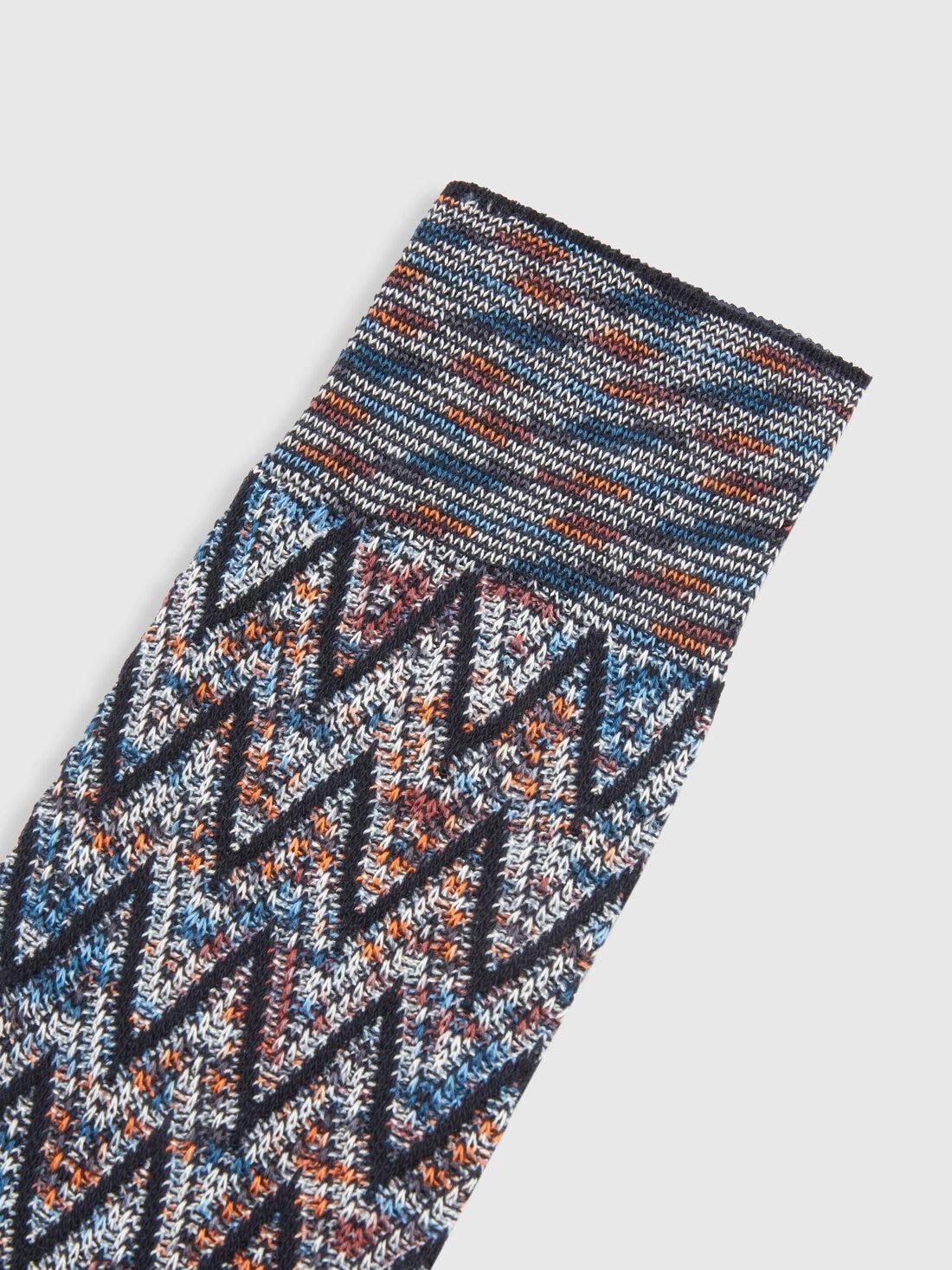 Zigzag cotton blend short socks Multicoloured | Missoni Product Image