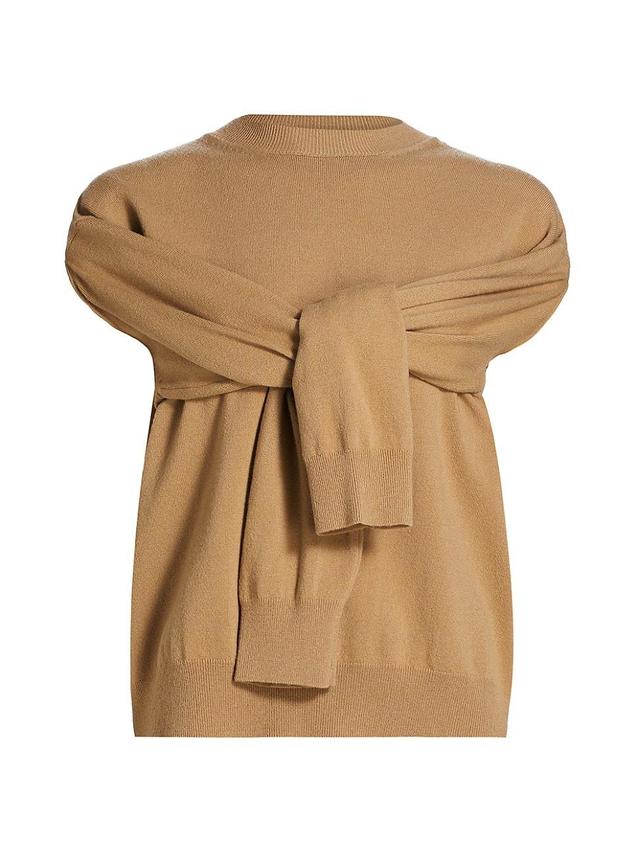 Womens Wool Draped-Sleeve Armhole Sweater Product Image