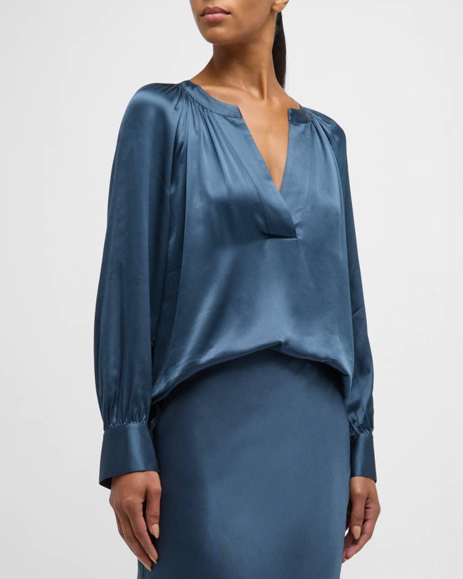 Wynna V-Neck Satin Blouse Product Image