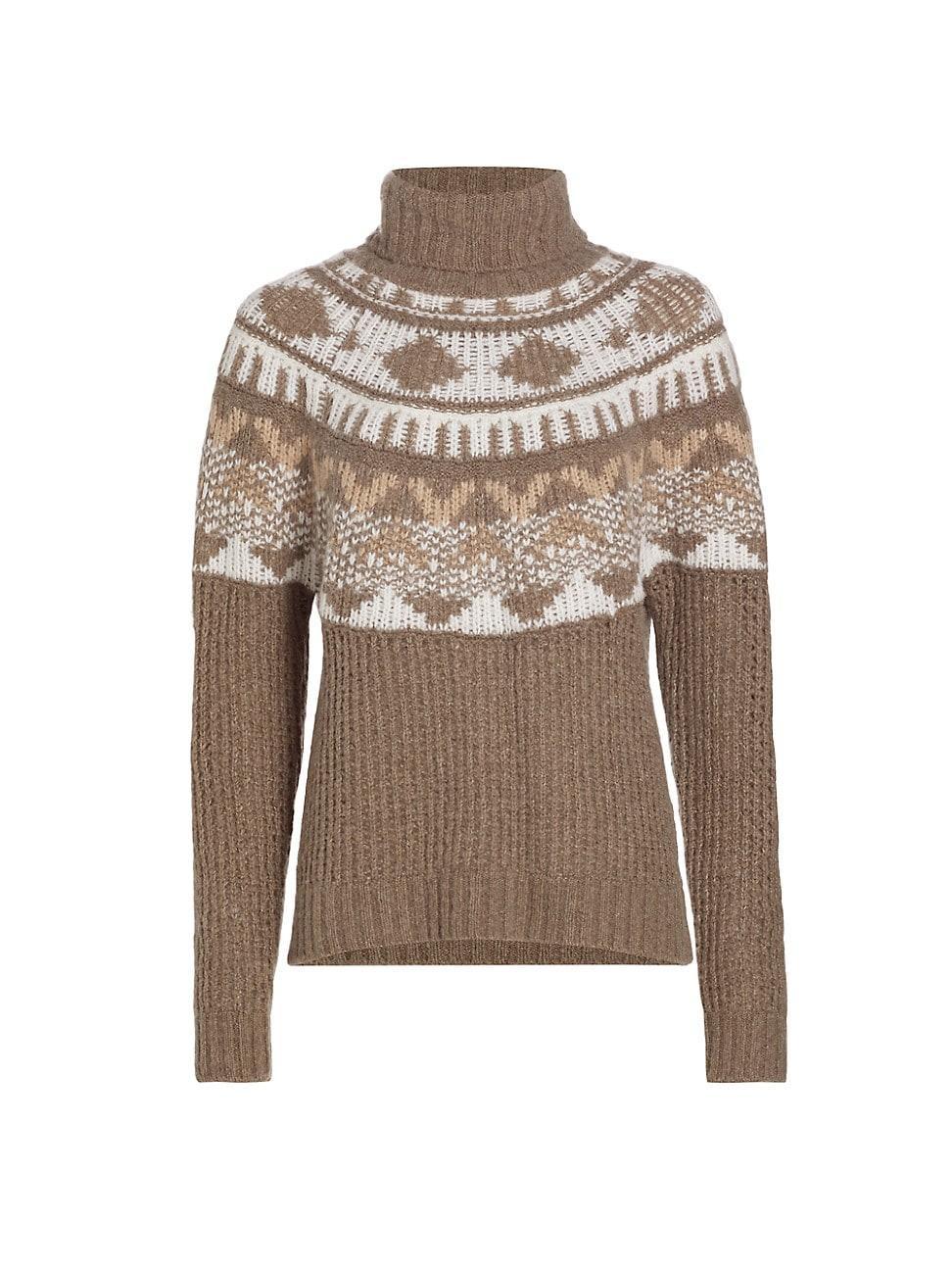 Womens Fairisle Wool-Blend Turtleneck Sweater Product Image