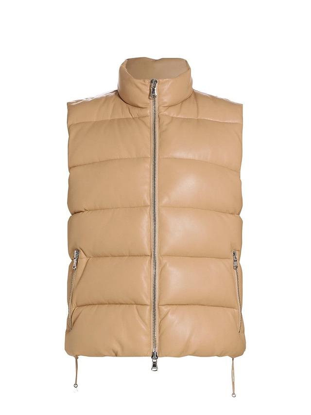 Womens Tori Faux Leather Puffer Vest Product Image