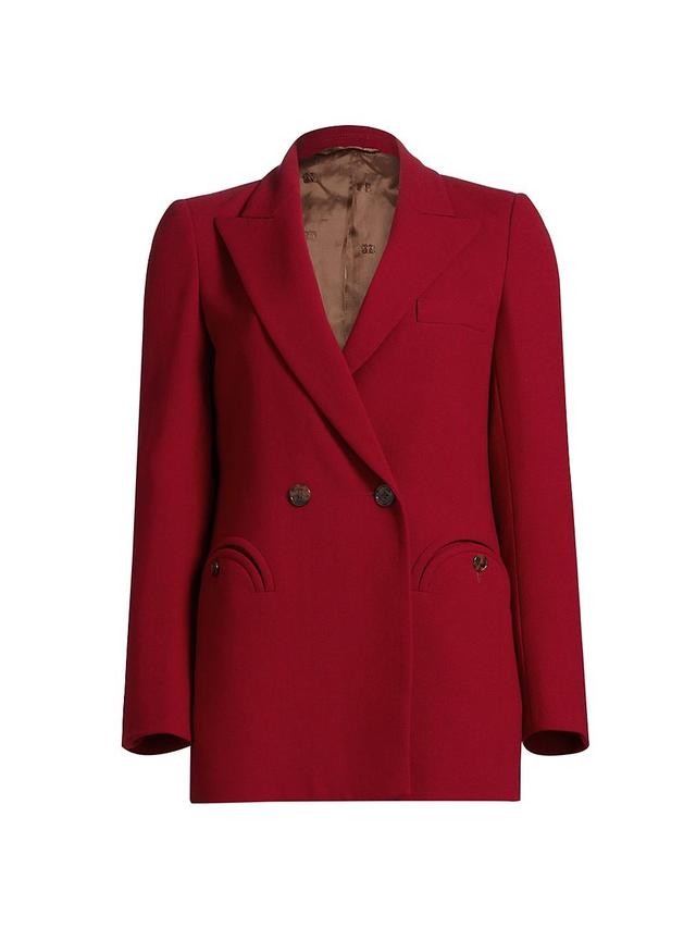 Womens Cool & Easy Virgin-Wool Double-Breasted Blazer Product Image