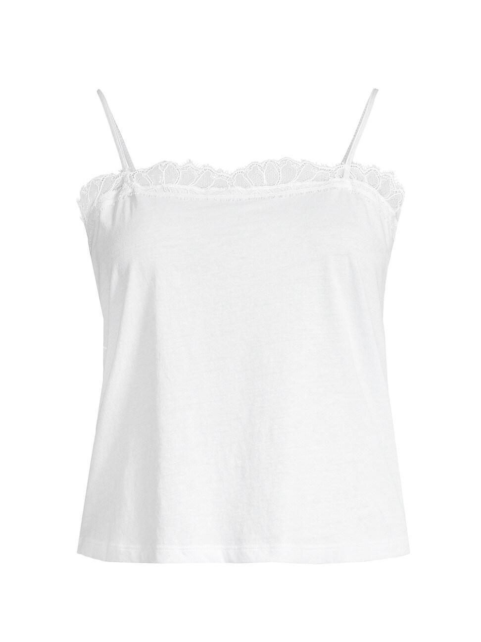 Womens Cotton & Lace Crop Cami product image