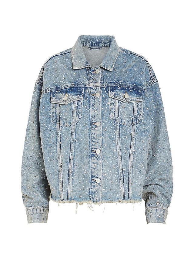 Womens Piper Embellished Denim Jacket Product Image