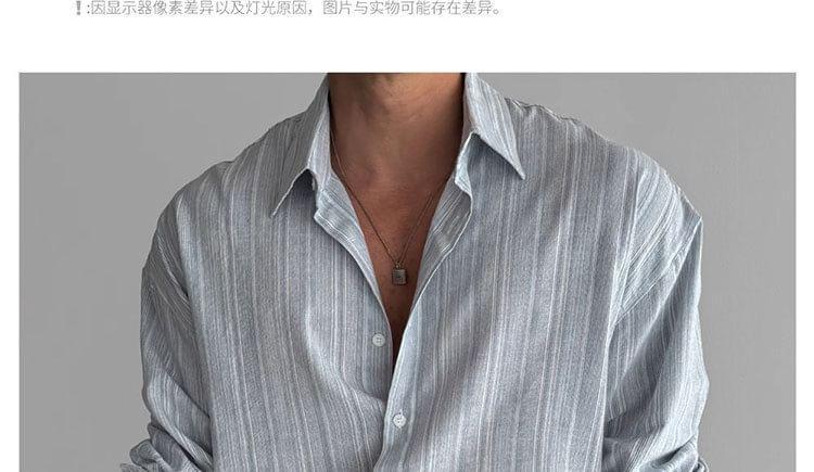 Long-Sleeve Striped Button-Up Shirt Product Image