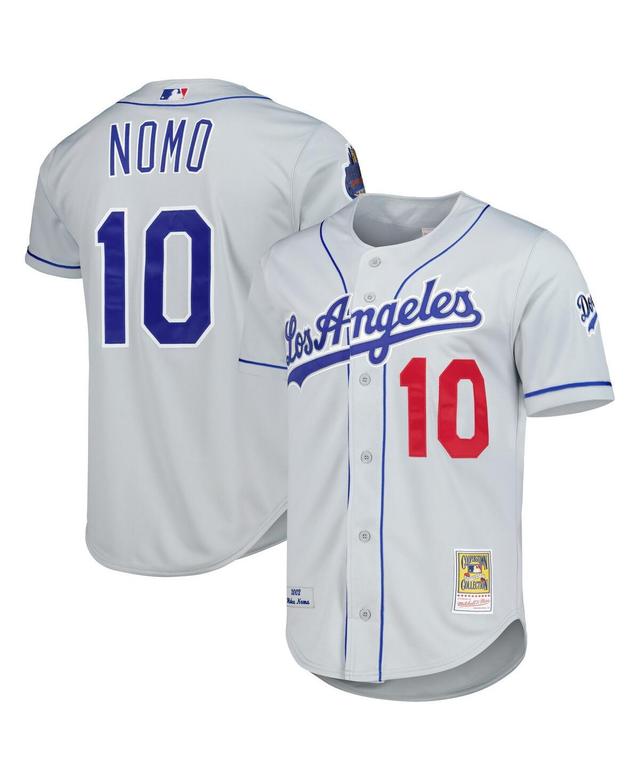 Mens Mitchell & Ness Hideo Nomo Gray Los Angeles Dodgers Cooperstown Collection Authentic Jersey Product Image