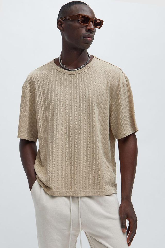 Kellen Textured Relaxed Tee - Tan Product Image