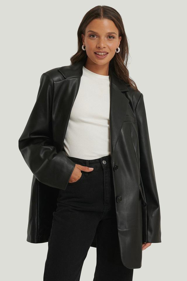 Maxi Oversized PU Blazer Product Image