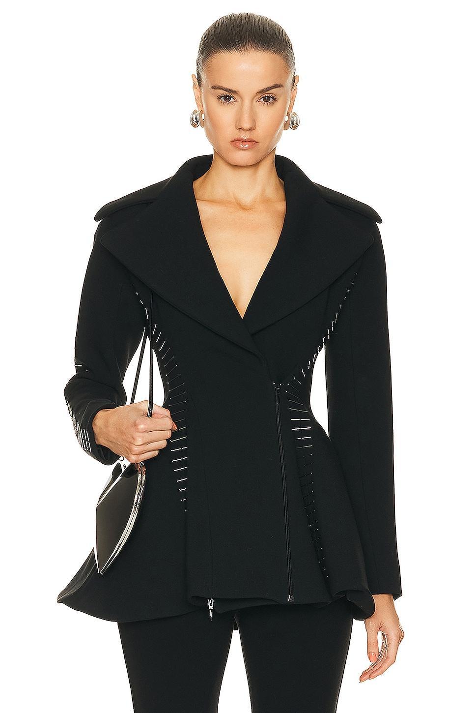 ALAÏA - Pin-Embroidered Princess Coat - BlackModa Operandi product image