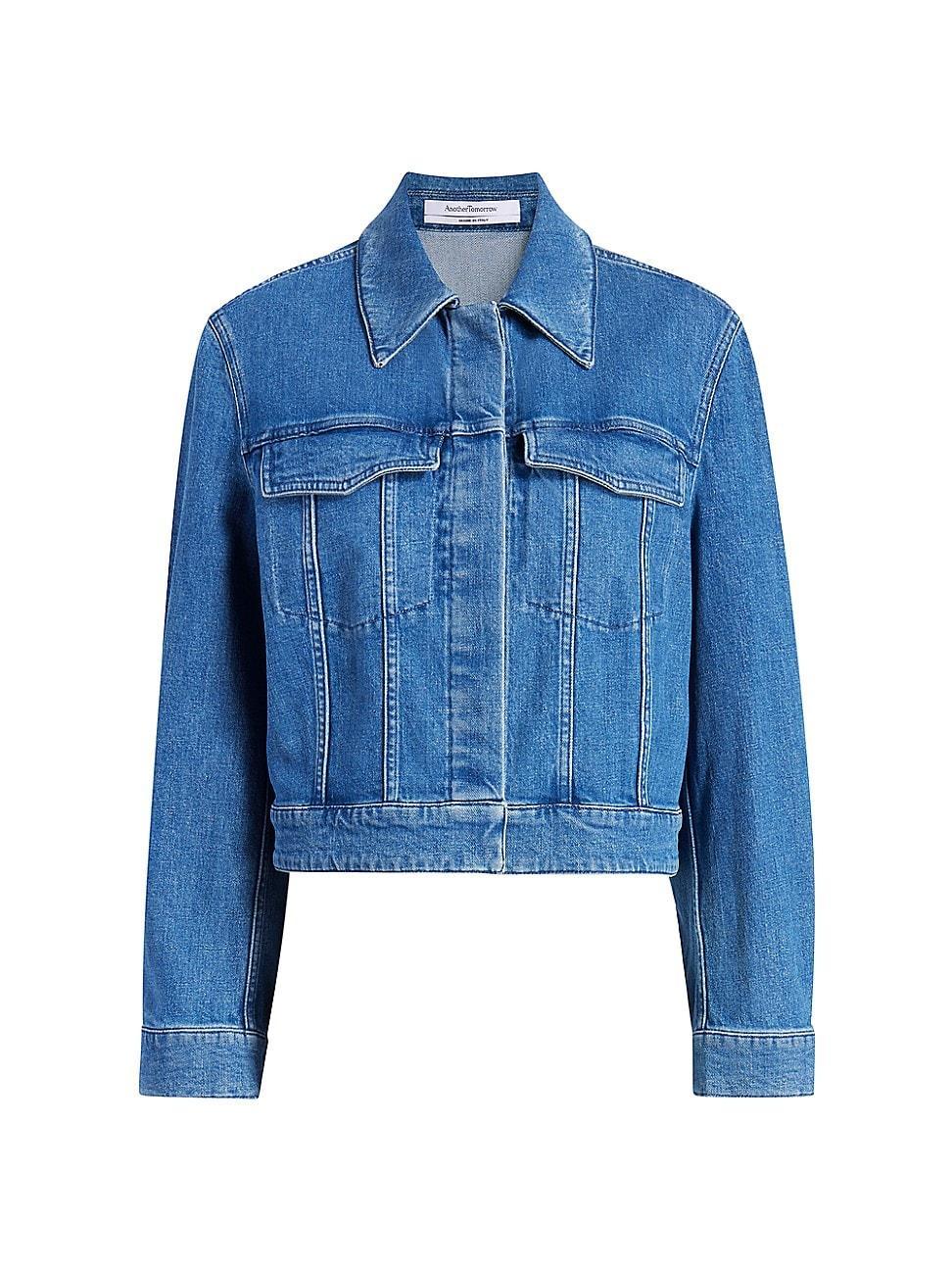 Womens Cropped Denim Jacket Product Image