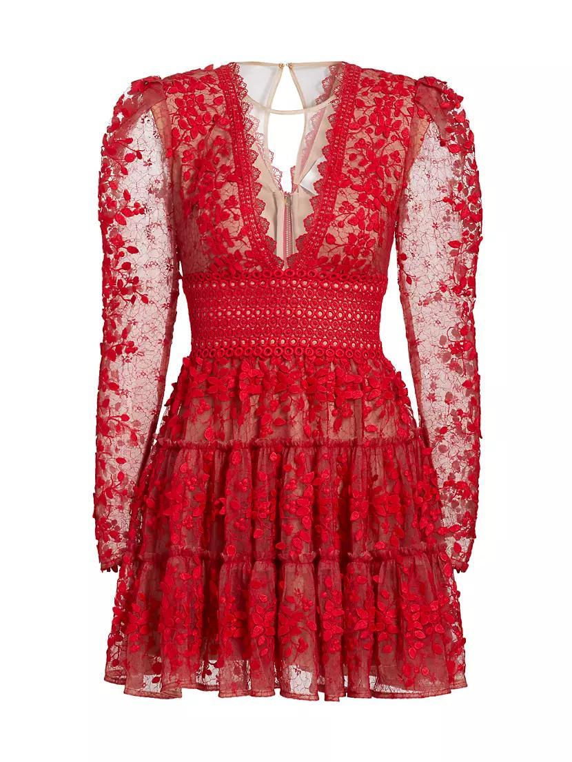 Megan Lace Tiered Minidress Product Image