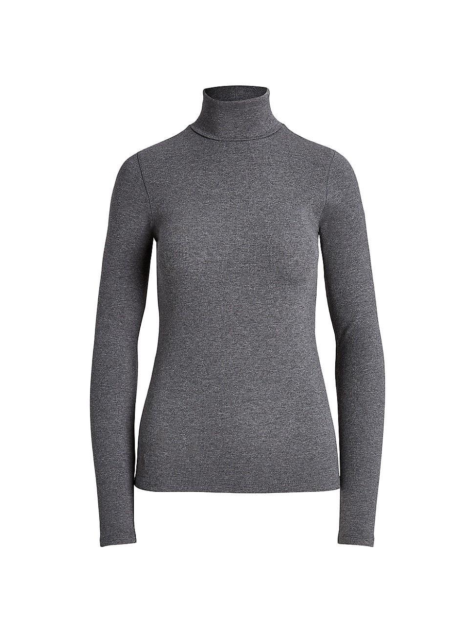 Womens Stretch Rib-Knit Turtleneck Sweater Product Image