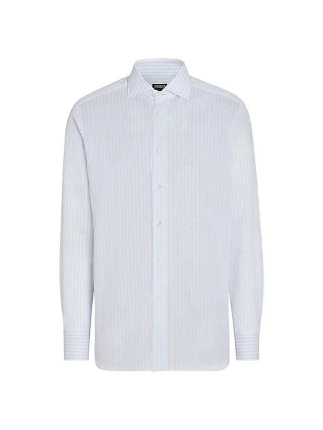 Mens Centoventimila Cotton and Linen Shirt Product Image