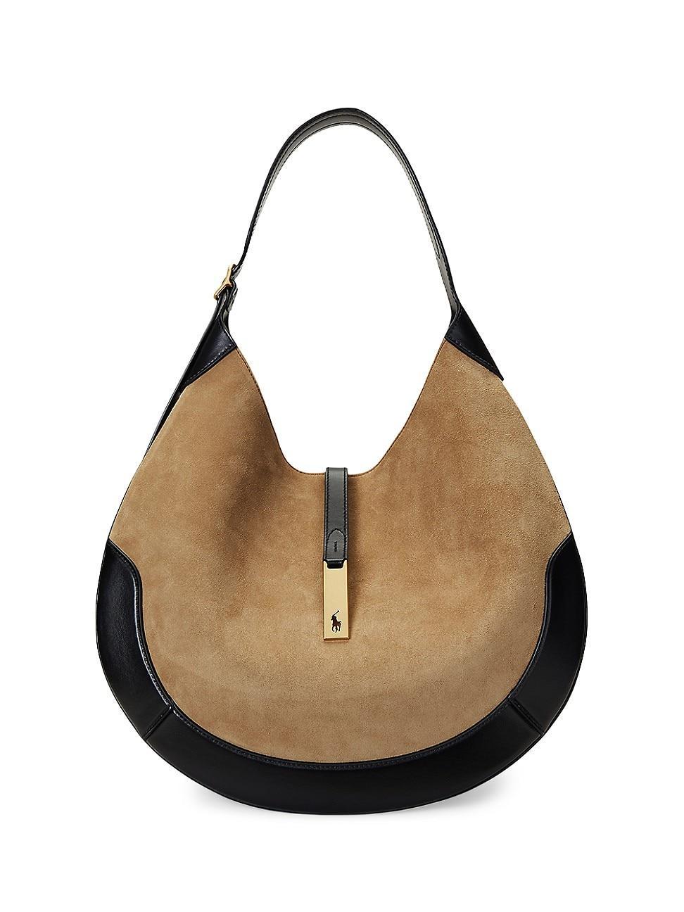 Womens Large Polo ID Suede Bag Product Image