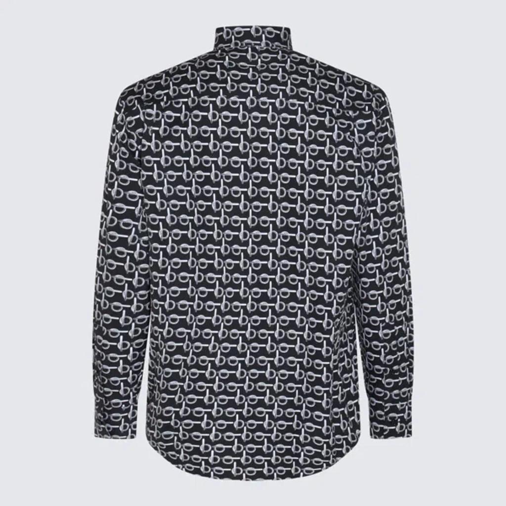 Black And White Cotton Shirt In Negro Product Image