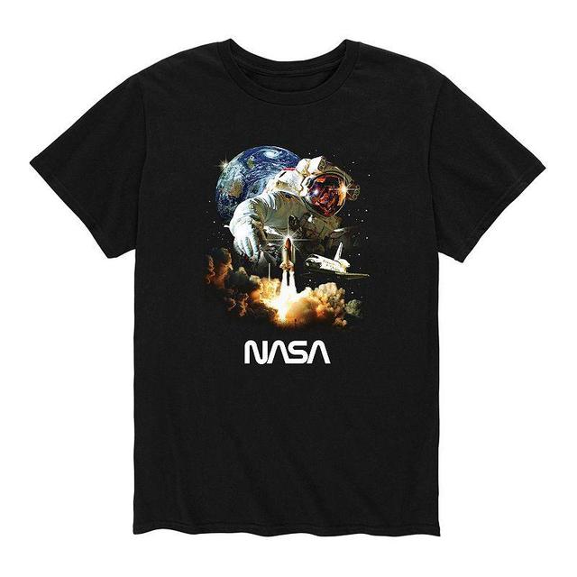 Big & Tall NASA Space Shuttle Tee, Mens Black Product Image