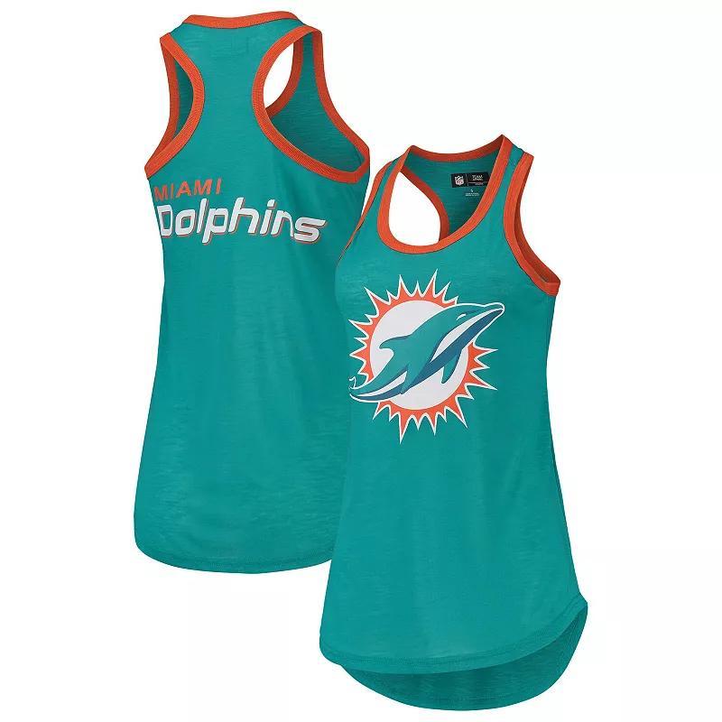 Womens G-III 4Her by Carl Banks Aqua Miami Dolphins Tater Tank Top Turquoise A Product Image