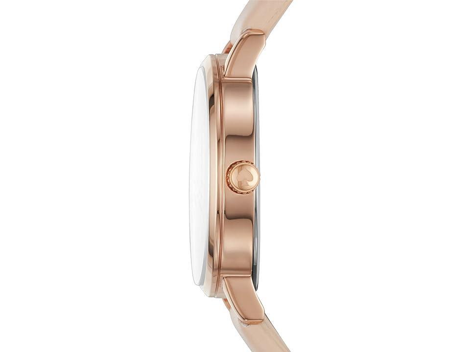 kate spade new york Womens Metro Vachetta Leather Strap Watch 34mm KSW1403 - Rose Gold Product Image