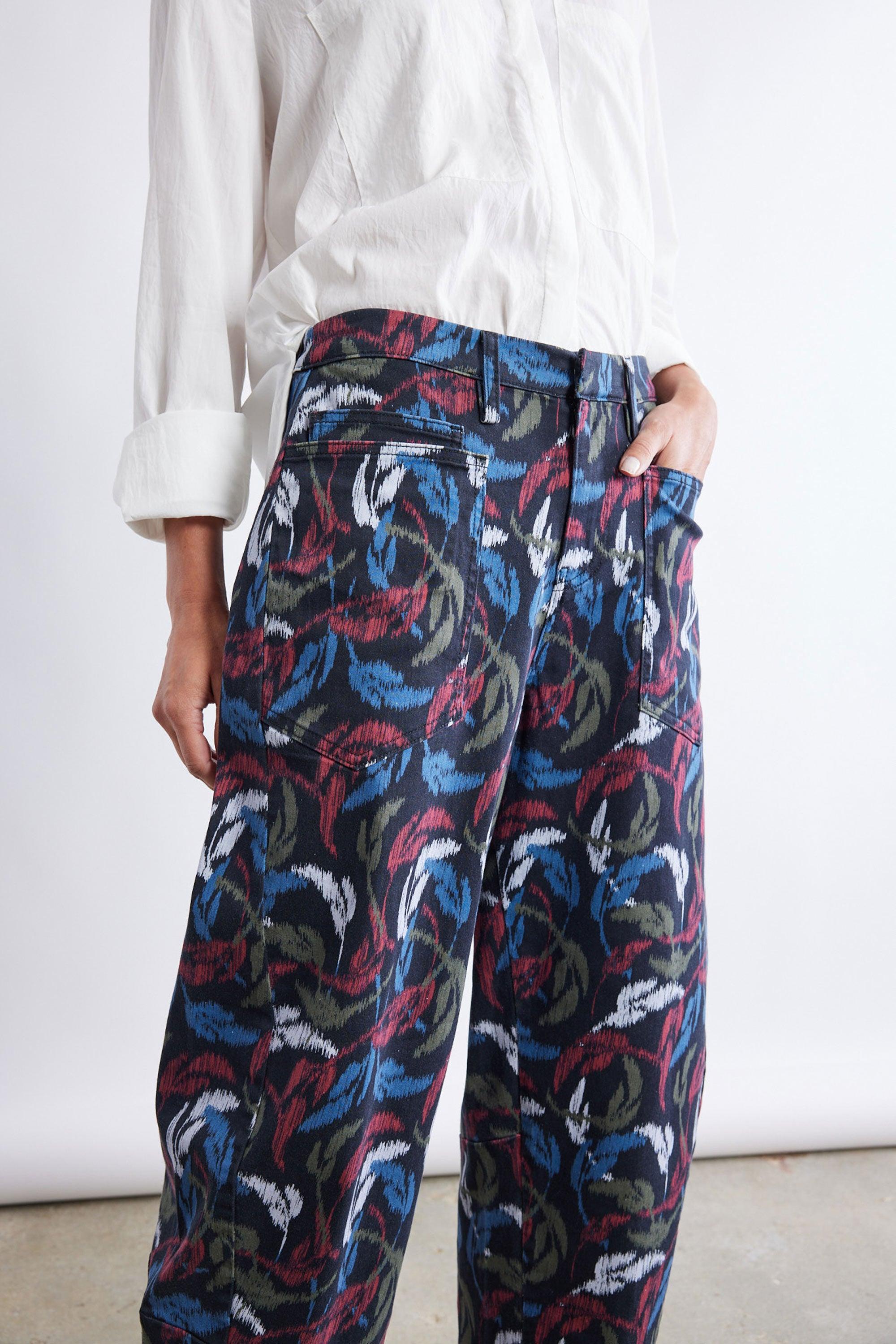 The Printed Slouchy Soft Twill Pants Product Image