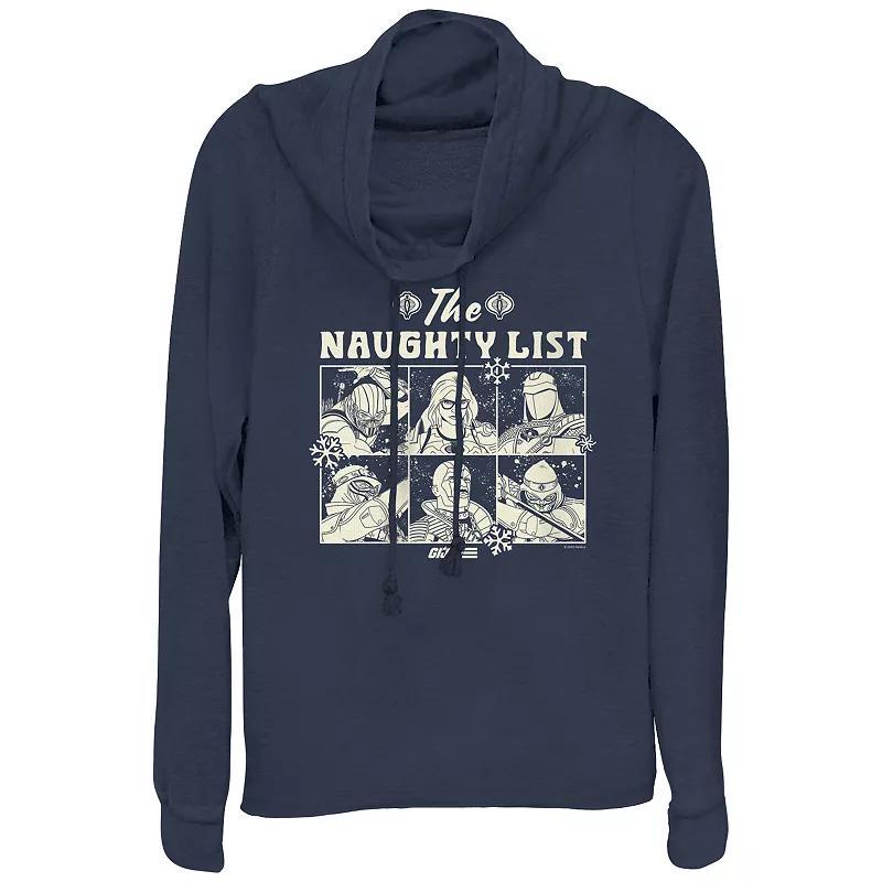 Womens GI Joe The Naughty List Cowlneck Graphic Lightweight Long Sleeve Blue Product Image