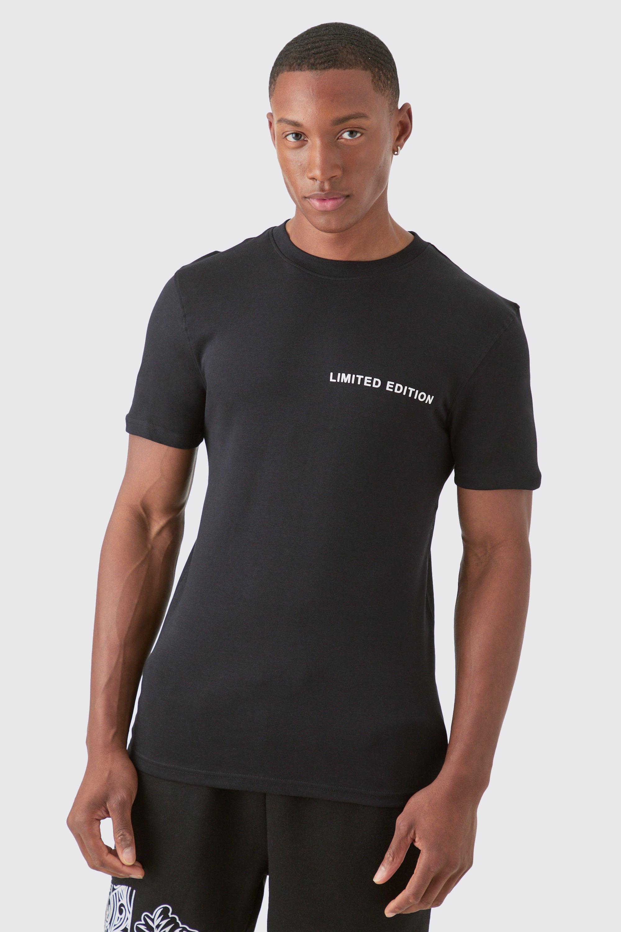 Mens Black Premium Muscle Fit Limited Interlock T-shirt, Black Product Image