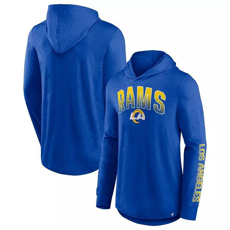 Men's Fanatics Branded Royal Los Angeles Rams Front Runner Long Sleeve Hooded T-Shirt Product Image